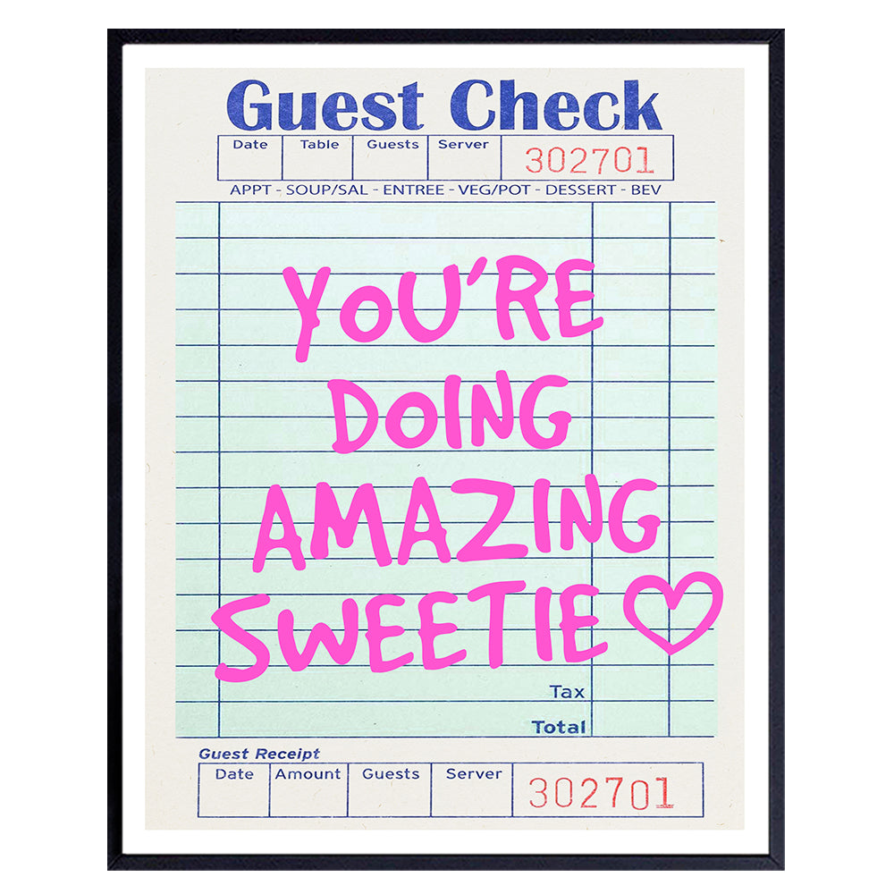 Inspirational quote Wall Decor for Women - Cute Funky Trendy Preppy Womens empowerment Motivational poster - positive Quotes Wall Art - Pink Boho-chic Aesthetic Bedroom Home Office Living room Decor