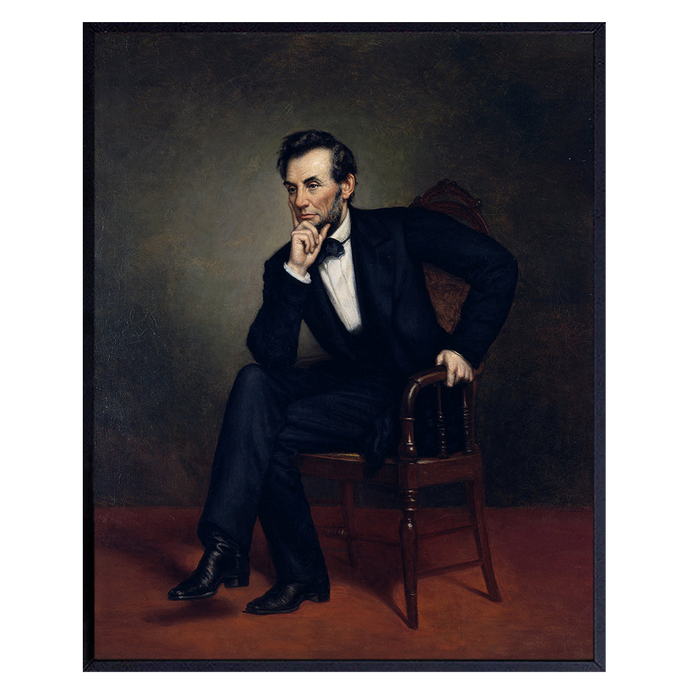 Abraham Lincoln Poster - 8x10 Abe Lincoln Wall Art Decor - Abraham Lincoln Gifts - Patriotic Wall Decor for Home or Office - Unique Gift for Republicans, Conservatives, Democrats, Liberals