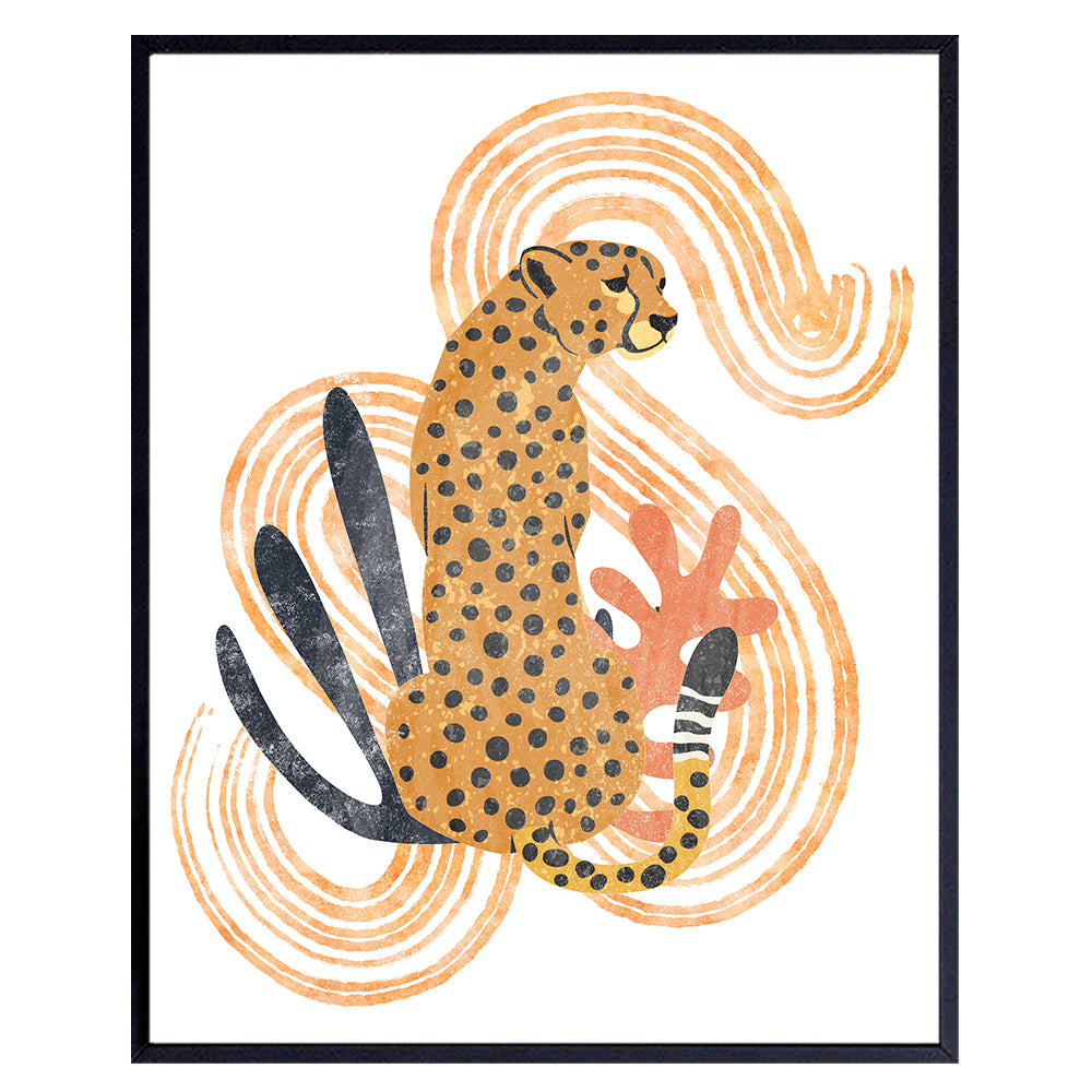 Cheetah Print Wall Art &amp; Decor - Abstract Wall Art - Minimalist Wall Art - Aesthetic Room Decor - Mid Century Modern Decor - Boho Wall Decor - Bohemian Wall Decor - Gallery Wall Art - Leopard Print