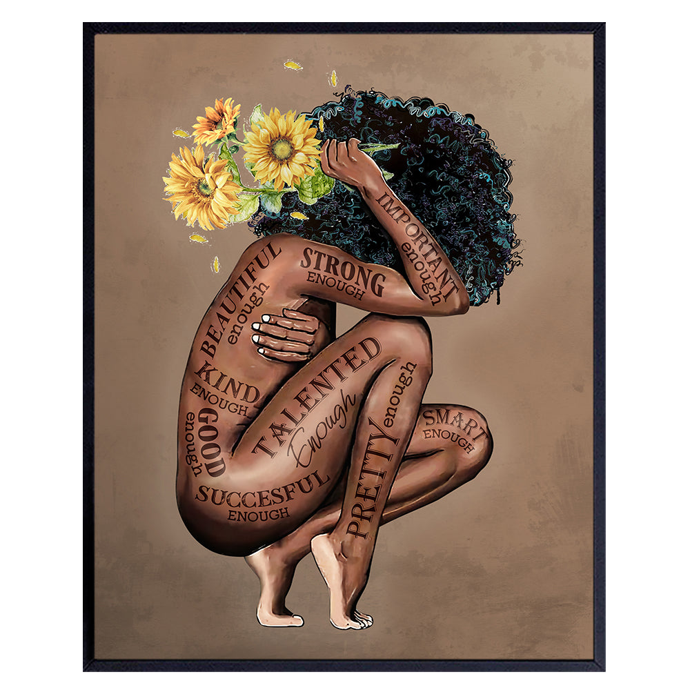 Black women Wall Art &amp; Decor - Black Art - African American Wall Art - Afro Black Woman Wall Art - African American Women Wall Art - I Am - Positive affirmation Black Girl Magic Poster - UNFRAMED 8x10