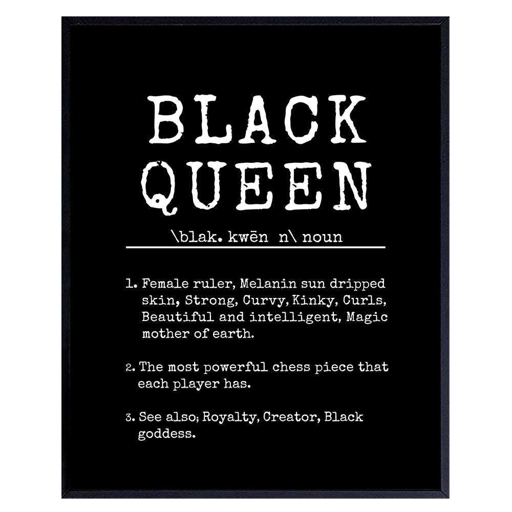 Empowered Black Women Wall Art - African American Women Wall Decor - Black Woman Poster - 8x10 Motivational Inspirational Decor - Positive Quotes Decoration - Encouragement Gifts for Girls, Teens