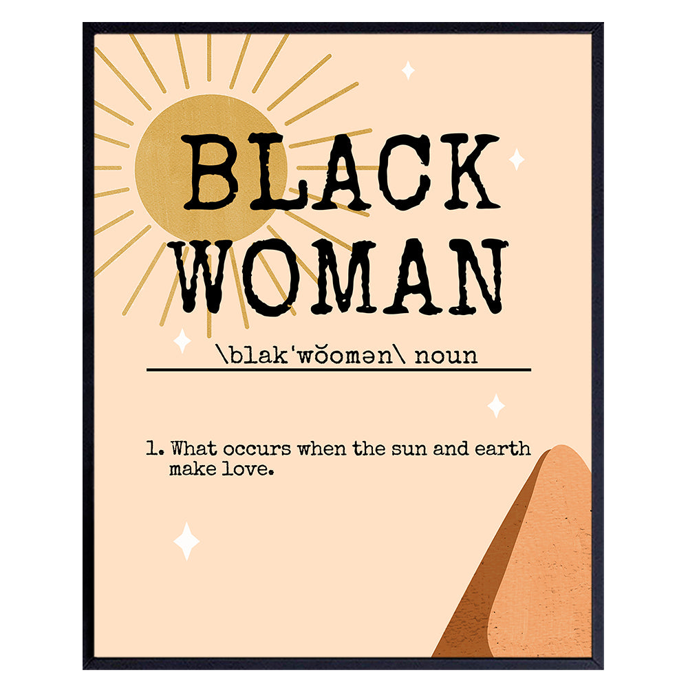 Black Women, African American Women Wall Decor - Black Woman - Minimalist Boho Wall Art - Uplifting Inspirational Decoration - Inspiring Positive Quotes Posters - Encouragement Gifts for Girls, Teens