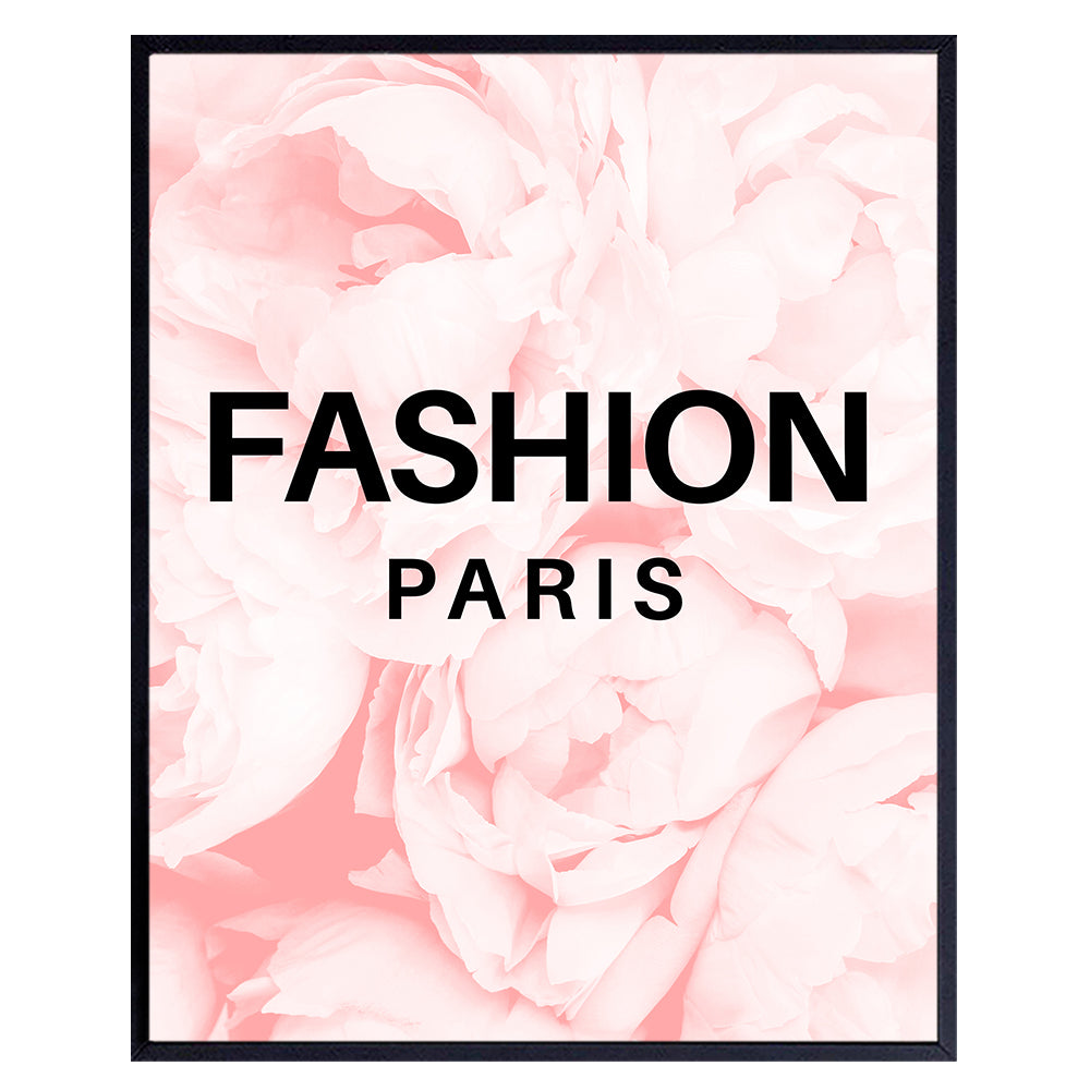 Designer Fashion Wall Art &amp; Decor - 8x10 Glam Room Decor - Luxury Living room Home Decor - Designer Wall Art Poster Picture - Pink Bedroom Wall Art - Couture Glamour Wall Art - Luxury Gift for Woman