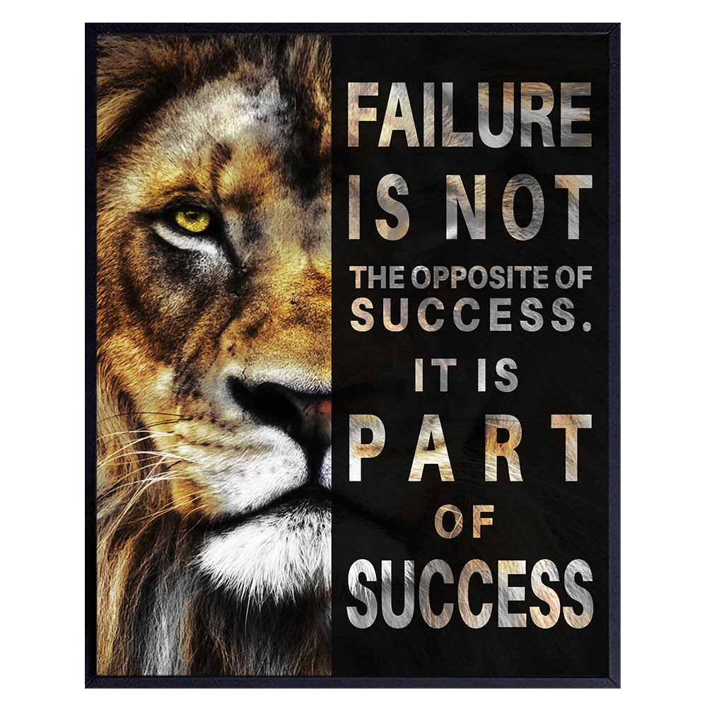 Positive Quotes Motivational poster - Motivational Wall Art &amp; Decor - Office Wall Art - Yellowbird Art &amp; Design - Inspiration Motivation - Man cave Decor for Men - Entrepreneur Gifts - Lion Wall Decor