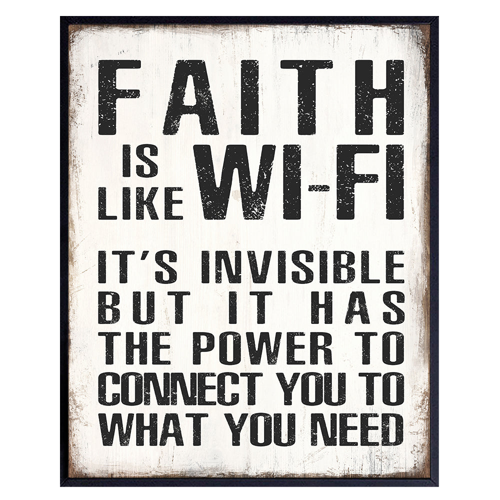 spiritual Religious Wall Art &amp; Decor - Christian Wall Art - Catholic Gift for Men, Man cave - God Wall Decor - Faith Home Decor - Inspiration Motivational poster Sign Picture print - Positive Quotes