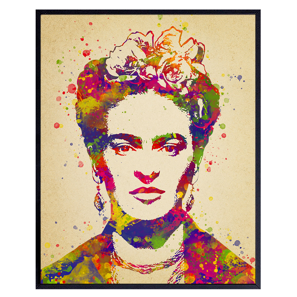 Wall Art Poster, Room Decoration - 8x10 Contemporary Watercolor Portrait - Home Decor Picture for Bedroom, Living Room, Apartment - Unique Gift for Artists, Painters- Mexican Modern Art Unframed