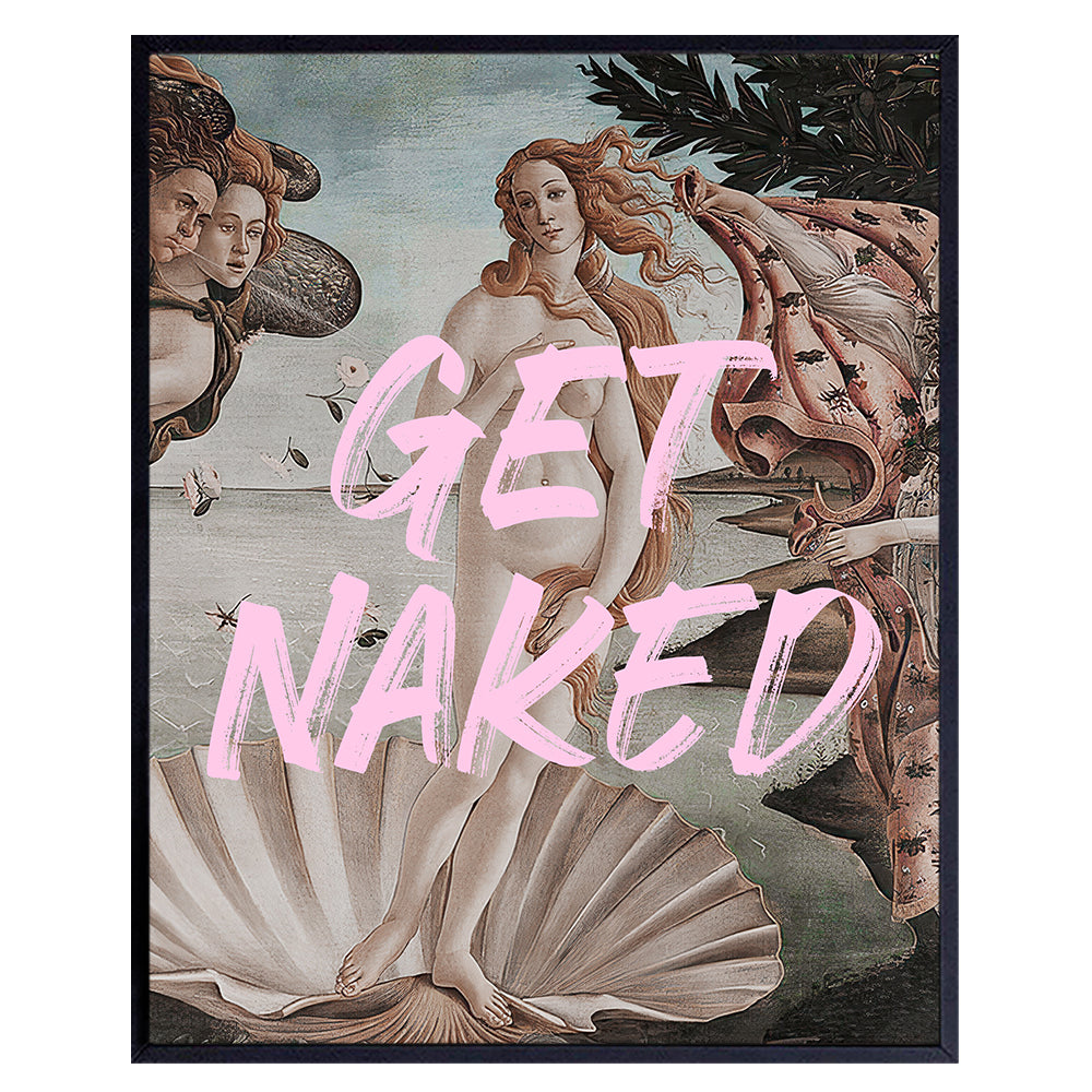 Sign Gift- Bathroom Wall Art - Pink Bathroom Accessories - Funny Bathroom Decor for Women - Unique Bathroom Wall Decor - Cute Guest Bathroom Decorations - Bath Wall Decor - Powder Room - 8x10 Unframed