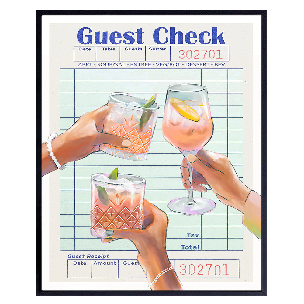Cute Wall Art &amp; Decor - 80s Cocktail Party Decorations - Tiki Bar College Dorm Wall Decor - Retro Style Chic Home Decor - Cute Y2K Wine Wall Art - Home Bar Decor - Drink Up Trendy Wall Decor for Women