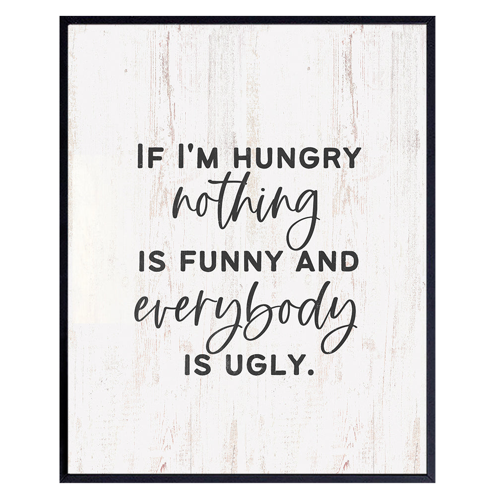 funny Quotes Kitchen Wall Decor - Cute Sayings Modern Farmhouse Wall Art for Women, Woman - Rustic Boho-chic Decor for Restaurant Dining room - Country Western Cafe Wall Art - Yellowbird Art &amp; Design