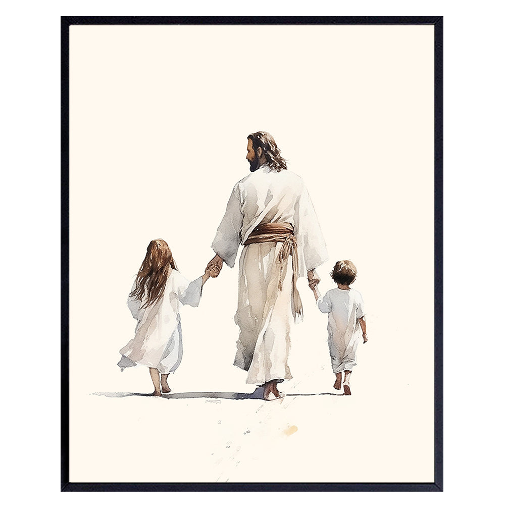 Jesus Christ Christian Wall Art &amp; Decor - Religious Wall Decor - Kids Bedroom Baby Nursery Girls Boys Room - Jesus Wall Decor Poster Picture - spiritual Gifts - God Wall Art - Inspirational Home Decor