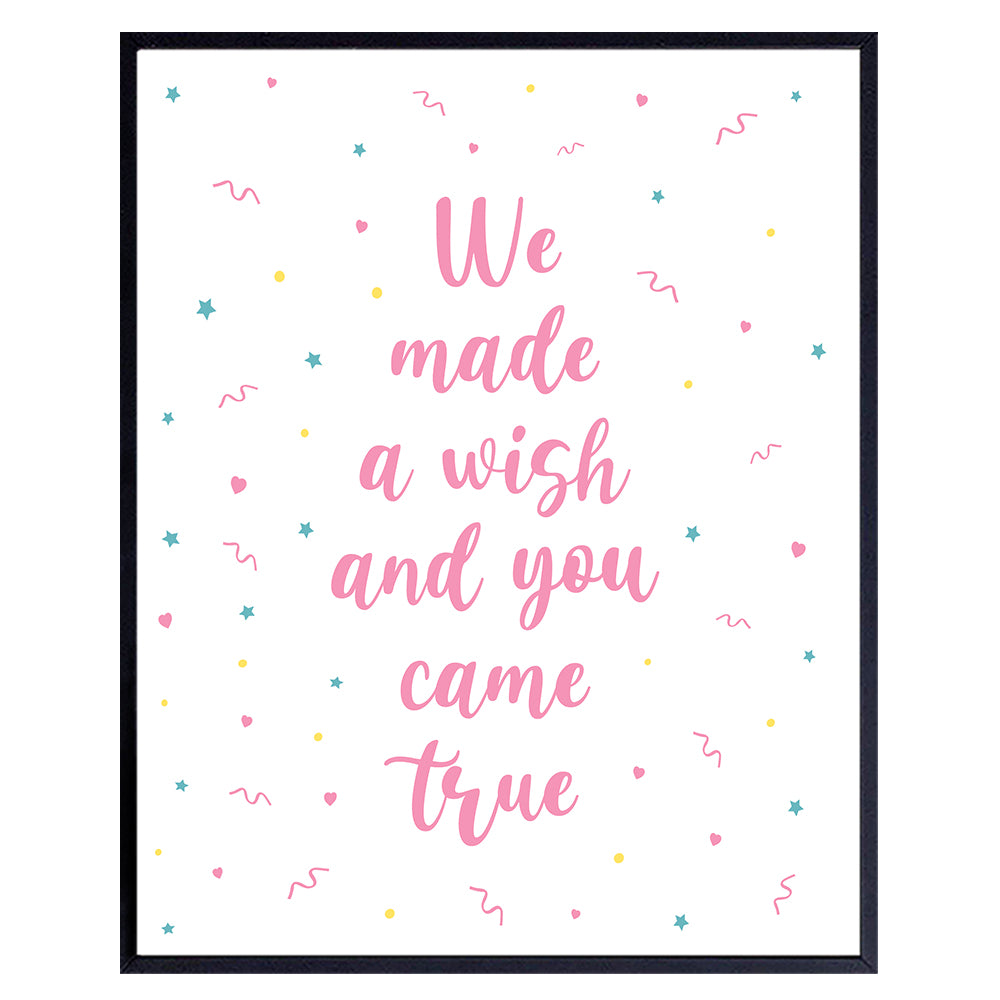 Baby Room Decor Nursery Decor- Pink Girls Bedroom Decor - Baby Girl Room Decor - First Mothers Day Gifts - Baby shower Decorations - Gifts for Mom - Nursery Wall Art - Toddler Kids Room Decor