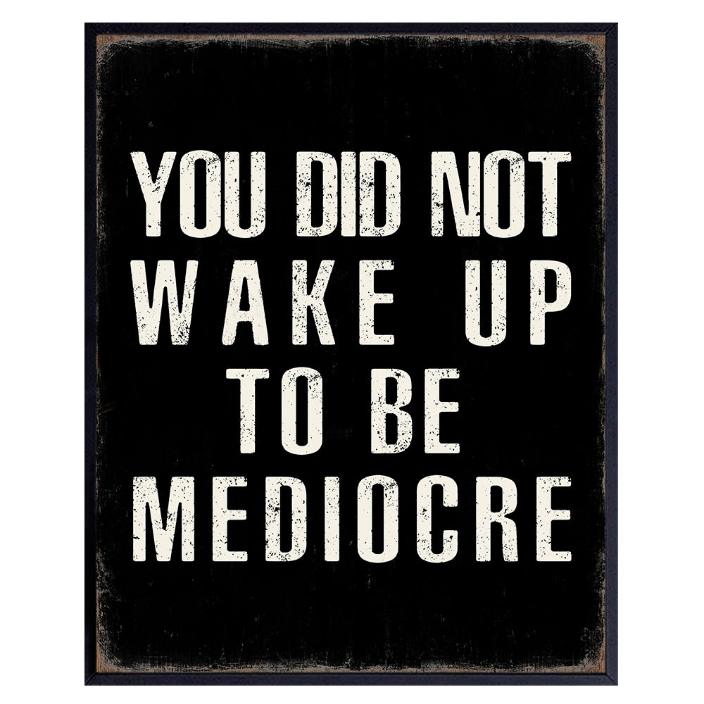 Motivational poster 8x10- Black Rustic Motivation Inspirational Quotes Wall Art - Inspiration Positive Quotes Wall Decor - Office Wall Art for Men Entrepreneur - Yellowbird Art &amp; Design Gym Wall Decor