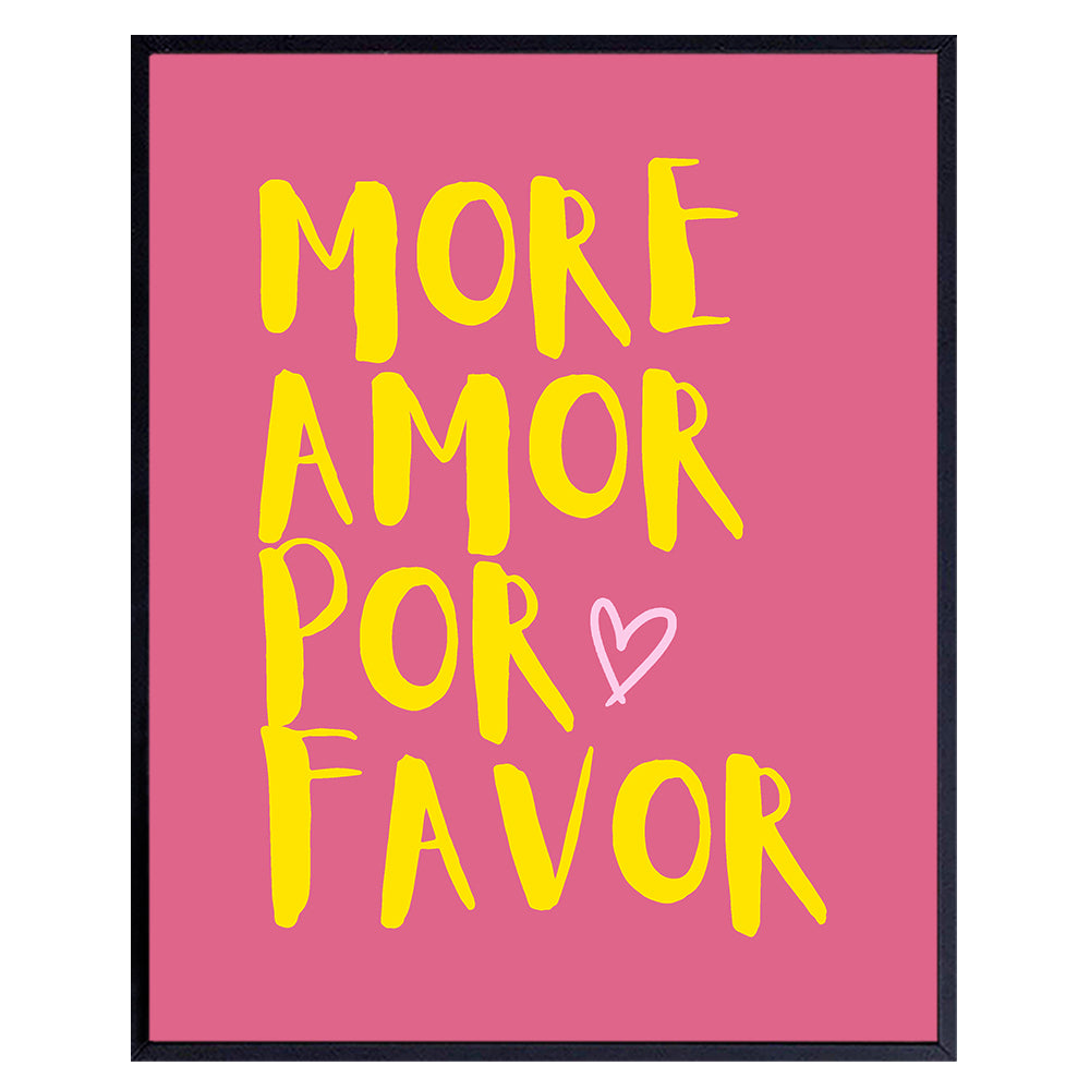 Love Wall Decor - funny Sayings Wall Art &amp; Decor - Pink Chic Minimalist Funky Preppy Room Decor - Bedroom Wall Decor for Women - Heart Wall Art - Cute Trendy Home Decor Aesthetic - positive Quotes