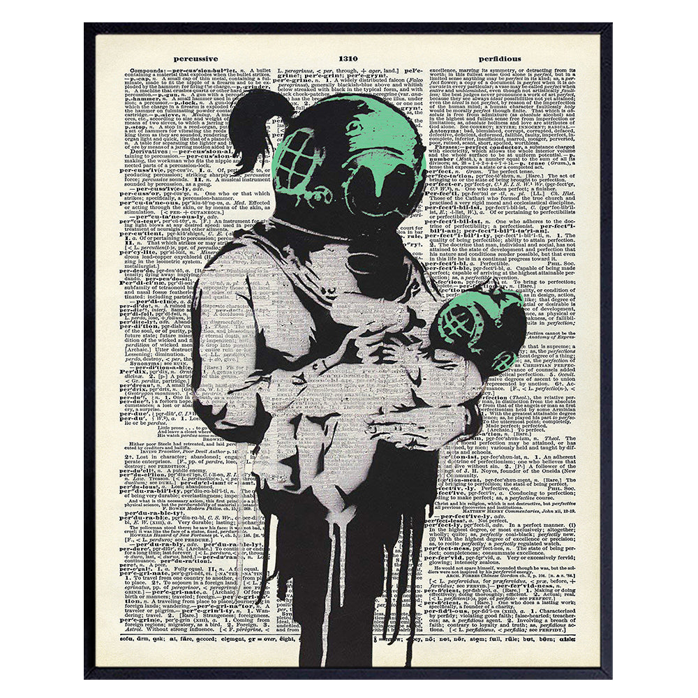 Banksy Wall Art &amp; Decor - Banksy Poster 8x10 - Banksy Art - Graffiti Wall Decor - Street Art - Hip Cool Urban Wall Art - Unique Dictionary Art for Home, Apartment, Living Room, Bedroom, Nursery