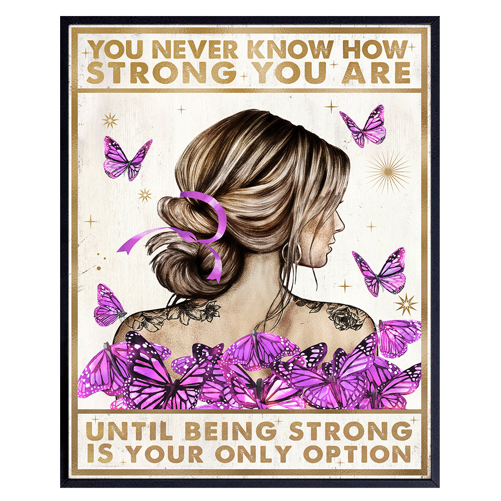 Inspirational Quotes Wall Art for Women - Boho Wall Art &amp; Decor - Positive Saying Motivational Wall Decor - Boho-chic Motivational poster - Pink Purple Teen Girls Bedroom Decor - Daughter Gifts