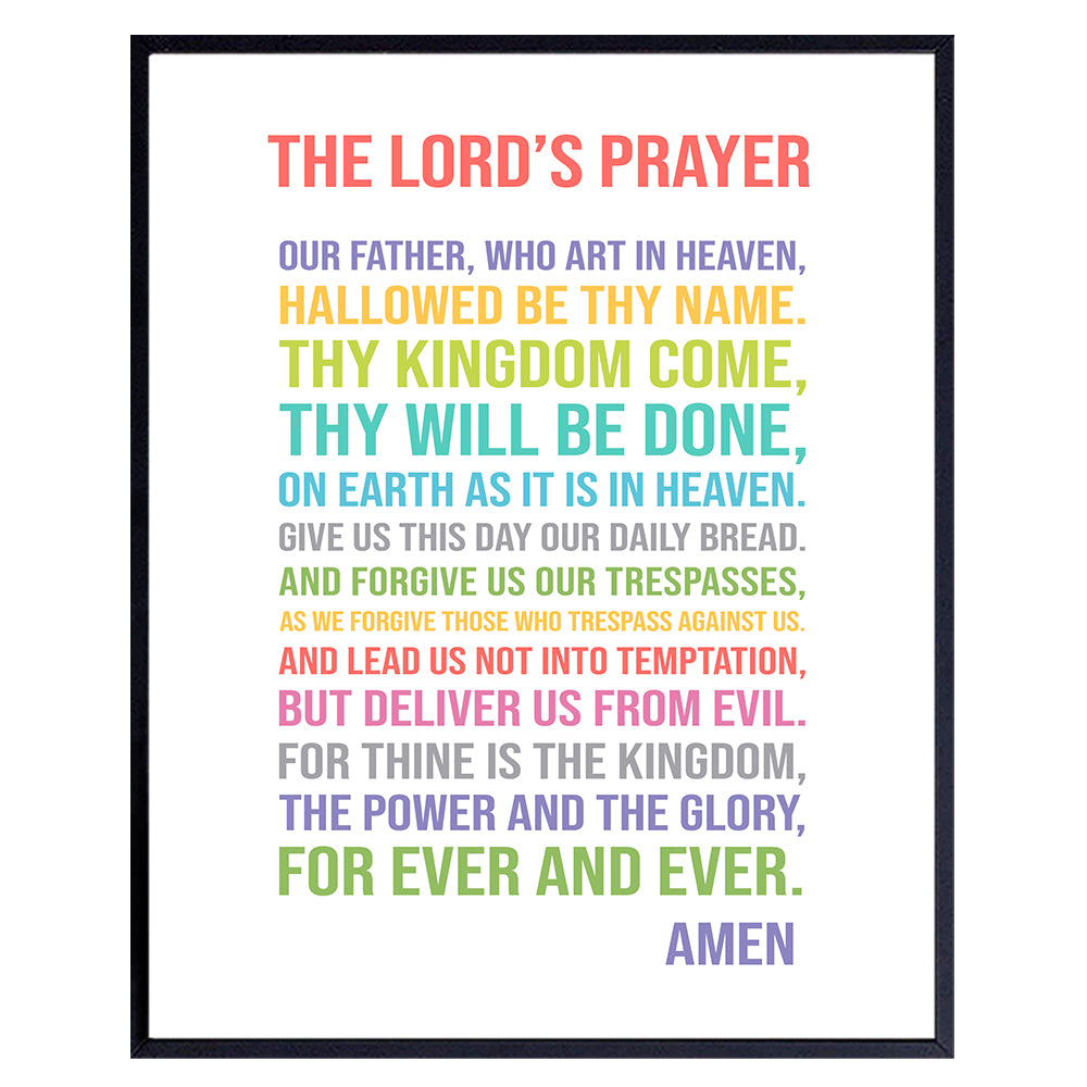 Lords Prayer Wall Art - Catholic Gifts - Christian Gifts for Women, Men, Kids - Religious Wall Decor - Bible Verse Wall Art - God Wall Decor - Christian Wall Art - Blessed Wall Decor - Bible Study