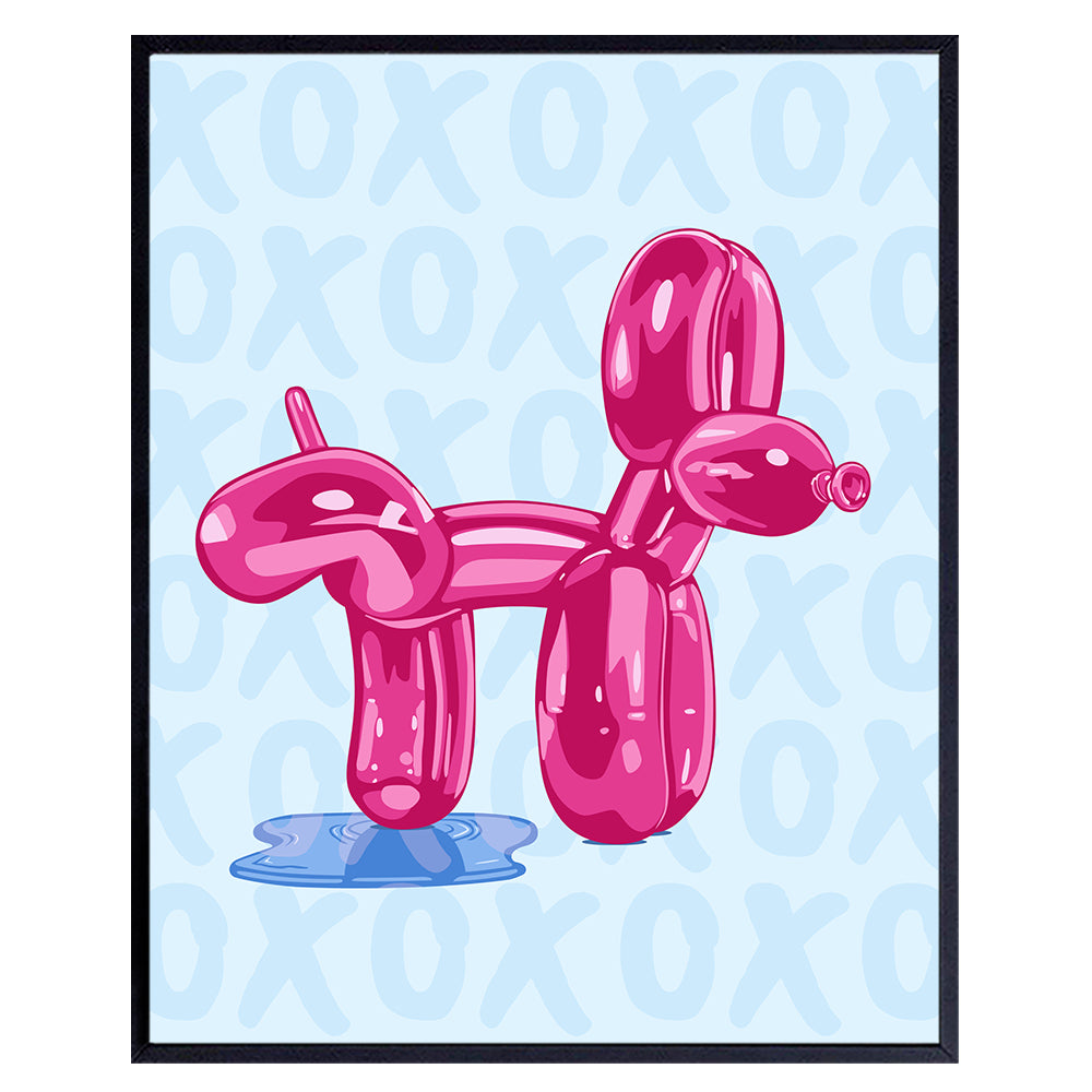 Funny Bathroom Wall Art &amp; Decor - Blue Bathroom Decor - Pop art Contemporary art Modern art Poster - Cute Aesthetic Wall Art - Preppy Wall Art - Pink VSCO Trendy Wall Art - Yellowbird Art &amp; Design