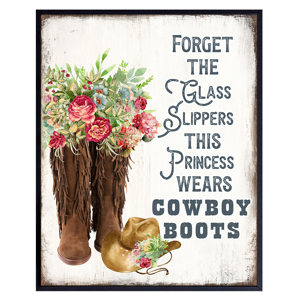 Country Western Wall Art &amp; Decor - Shabby chic Rustic Farmhouse Style Wall Decor for Women, Woman, Cowgirl - Boho Wall Art - Little Girl, Tween, Teen Girls Bedroom Decor - Cute Boho-chic Wall Decor
