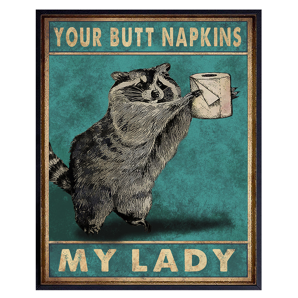 Funny Bathroom Decor - Butt Napkins - Bathroom Wall Decor - Bathroom Decor for Women - Bath Wall Decor - Guest Bathroom Decorations - Powder Room - Restroom Sign