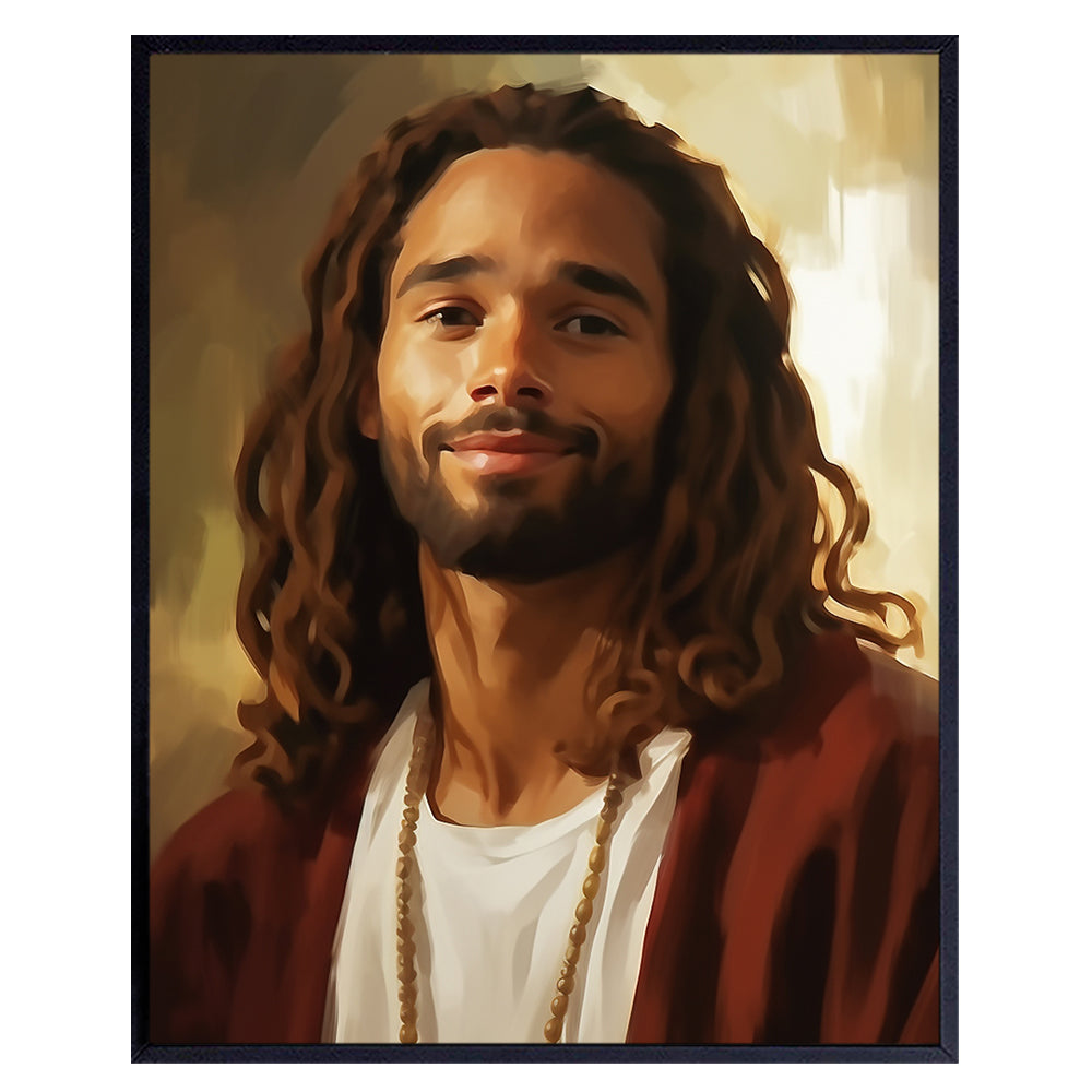 Jesus Christ Wall Art &amp; Decor - Hispanic Christian Home Decor - Religious African American Wall Art - Latino Heritage - African Americans Black Jesus - Christian Gift - God Wall Decor Poster 8x10