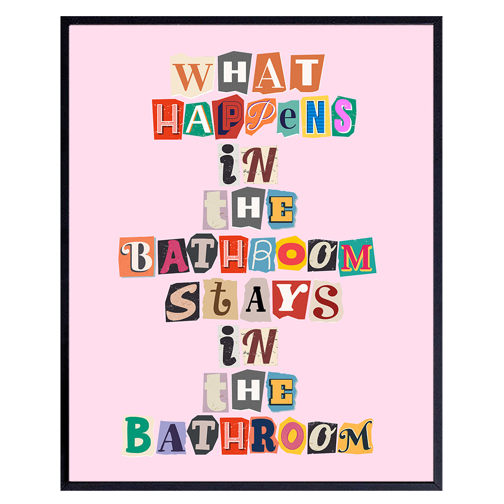 Funky Trendy funny Bathroom Decor - Cute Bathroom Signs - small Bathroom Decor - Preppy Bathroom Decor Aesthetic - Pink Bathroom Wall Art &amp; Decor Pictures - Bathroom Decorations - Bathroom Art - 8x10