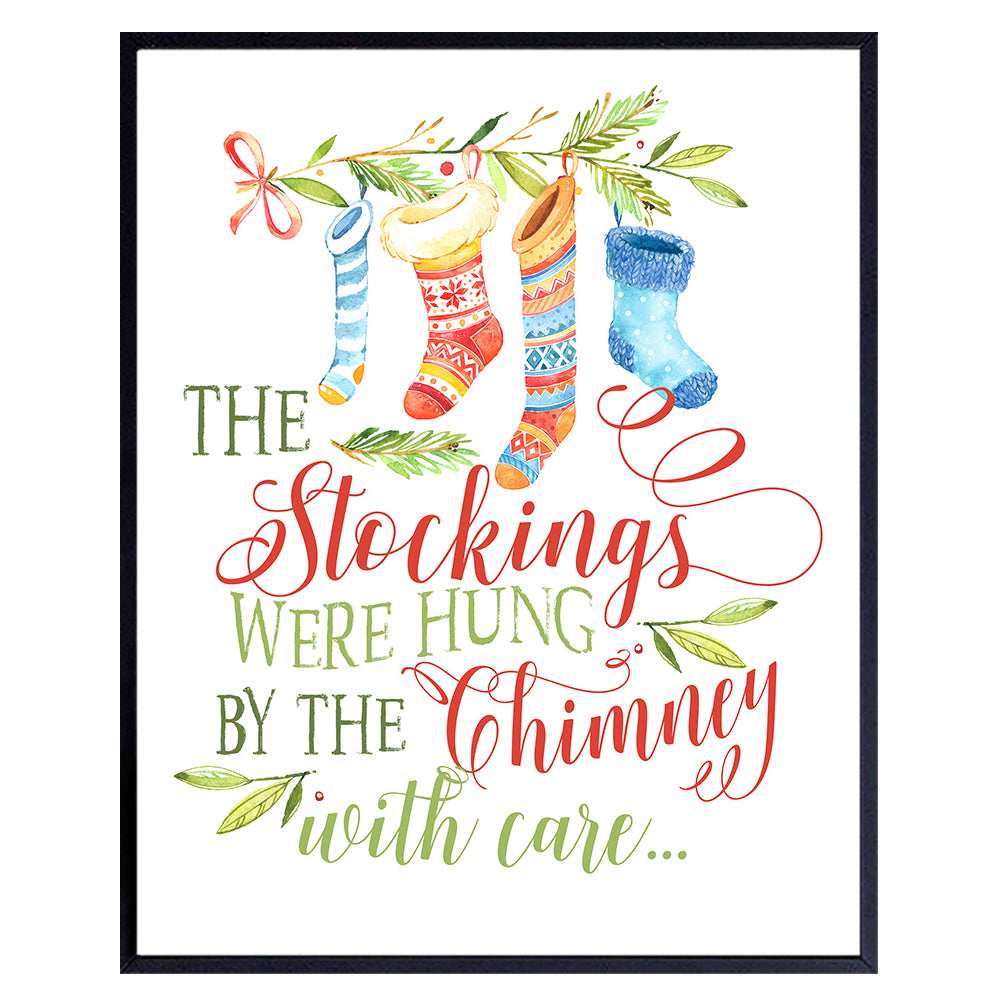 Twas The Night Before Christmas Holiday Decorations - Xmas Decorations - Cute Christmas Decor - Christmas Decorations - Holiday Home Decor Wall Art - 8x10