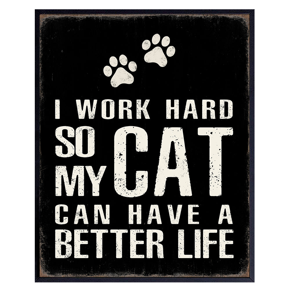 Cat Wall Decor Cat Poster - Cat Gifts for Women - Cat Wall Art - Cat Lover Gifts - Cat Themed Gifts - Cat Home Decor - Cat Lady Gifts for Women - Cat Quotes - Kitty Cat- Cat Funny Gifts - Cat Bedroom