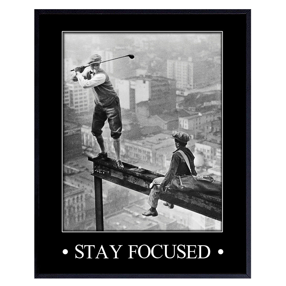 Vintage Golf Wall Art - Inspirational Motivational Poster - Man cave, Game Room, Den Home Office Decor - positive Quotes, Funny Sayings - Masculine Wall Art Photo Print - Personal Growth