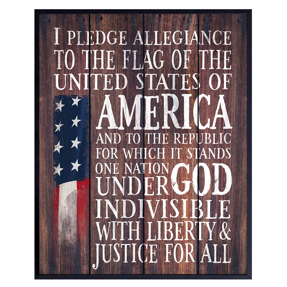 American Flag Wall Decor - United States Air force, Navy, Armed forces Tribute - Veteran Day Gift - American Art Decor - Patriotic Wall Decor for Office, Living Room - US Wall Art Poster Print