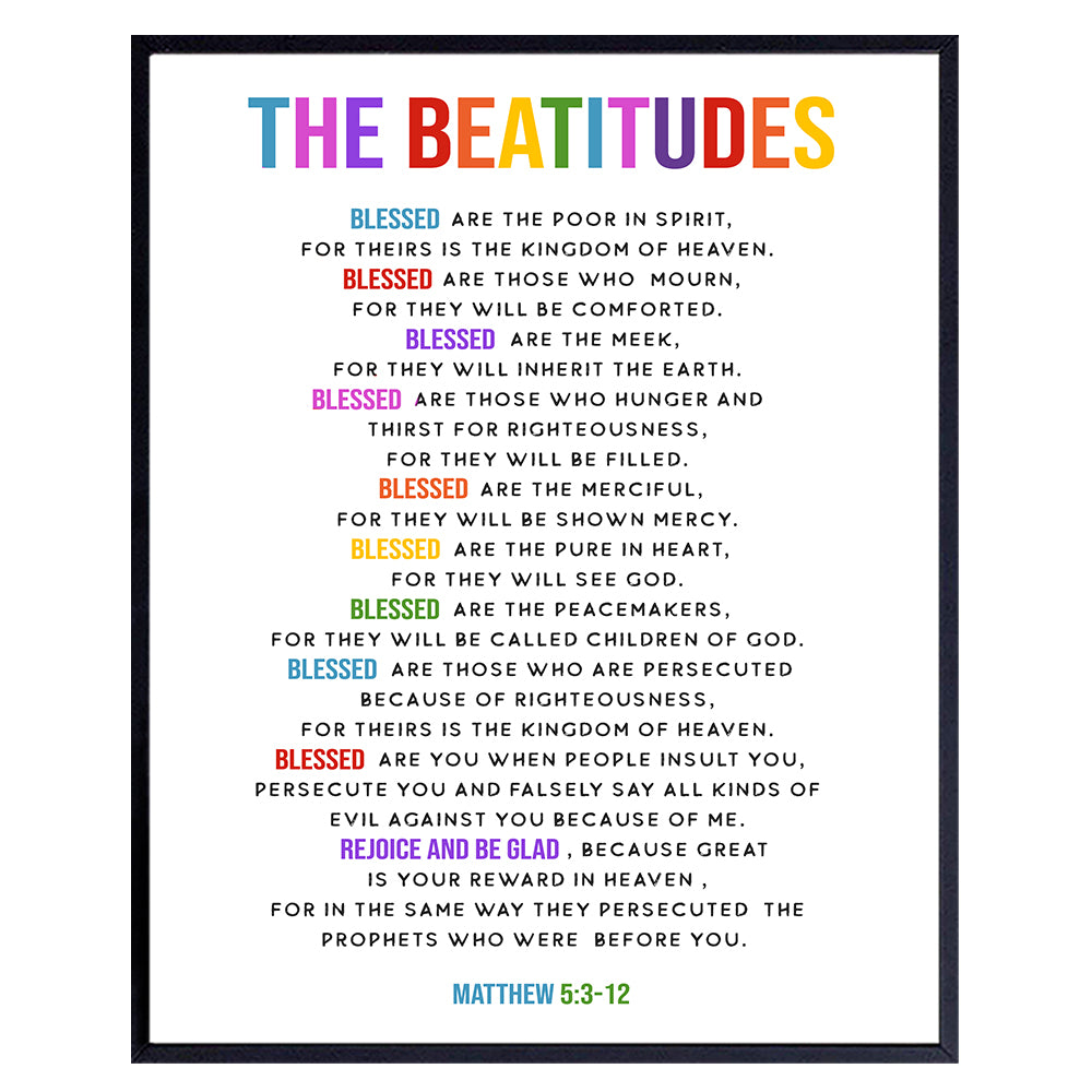 Blessed Wall Art For Women - Jesus Christ Scripture Wall Decor - Bible Verse Christian Gifts for Women - Religious Wall Art for Kids Room, Living Room - Christian Decor for Church, School