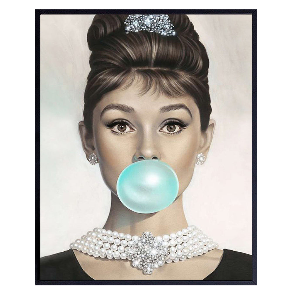 Vintage Pop art Wall Decor - Audrey Hepburn Art for Women - Wall Art Gifts for Women - Pop art Poster - Woman Wall Decor - Retro Decor for Women - Chic Home Decor - Retro style - Unframed LARGE