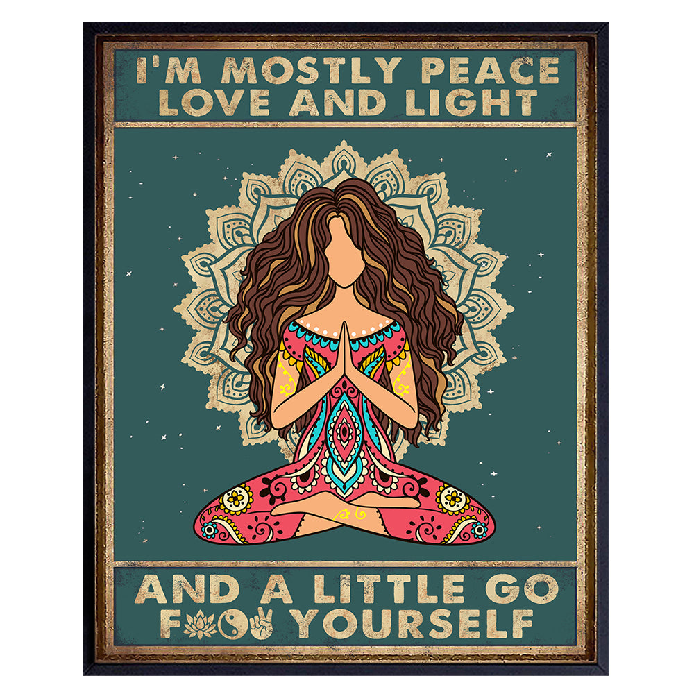 Funny Boho Wall Art - Zen Meditation Decor - New Age Yoga Gifts for Women - Spiritual Motivational Bohemian Art Print - Hippie Wall Decor - positive affirmation Wall Decoration - Boho-chic