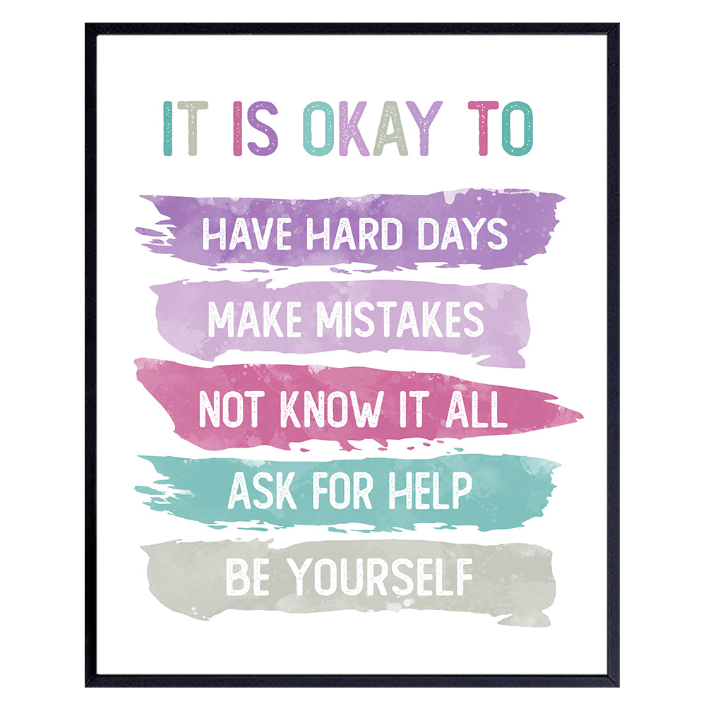 positive affirmation Art For Women - Inspirational Wall Decor for Home, Office, Bedroom, Bathroom - Motivational poster - Empowering Gift for Woman, Teen Girl - Classroom Decorations - Unframed