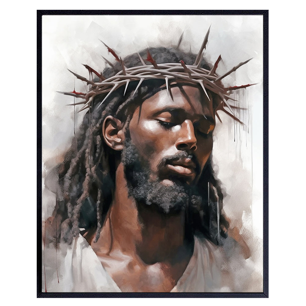 Jesus Christ African American Art - Christian Wall Decor for Black Men - African American Wall Art - Jesus Poster - Christian Faith Inspiration - Black Art - spiritual Gifts - African American